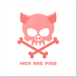 Animal Skull Pig Skull Men Are Pigs Men Are Trash Statement Evil Pig Posters and Art